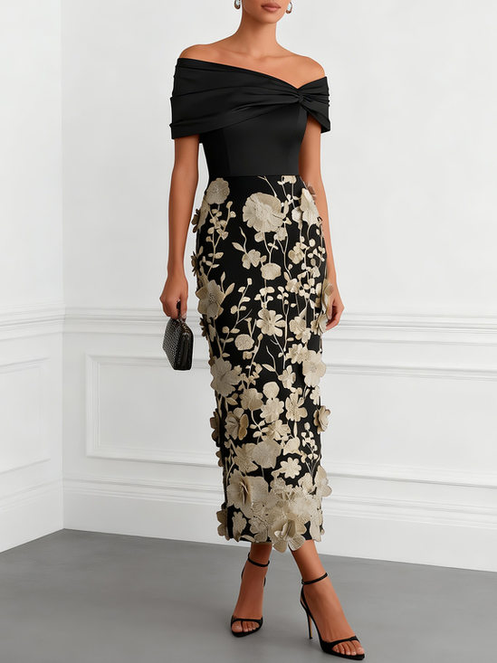 womens knee length dresses Elegant knee-length V-neck dress for women Color:Antique Gold silhouette:special occasion dresses Black long gown styles