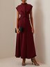 Brown Sleeveless Silk-Satin Maxi Dress