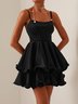 Black Spaghetti A-Line Mini Dress