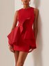 Red Halter Cut Out Sheath Mini Dress