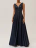 Purplish Blue Glitter A-Line Gown Sequin Dress