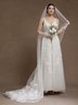 White Lace Wedding Dress Spaghetti Sleeveless A-Line Gown