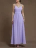 Lavender Purple Chiffon Spaghetti Gallus A-Line Gown