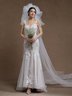 White Lace Wedding Dress Spaghetti Gallus Sheath Gown Dress