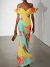 Floral Strapless Maxi Elegant Dress For Summer