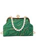 Elegant Imitation Pearl Beaded Handbag Clutch Bag with Detachable Crossbody Strap