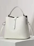 Minimalist Large Capacity Bucket Bag with Detachable Crossbody Strap