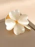 Metal Four-Leaf Clover Snowflake Brooch