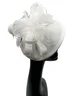 Elegant Irregular Linen Feather Dress Hat