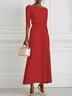 Red Classic Off The Shoulder Half Sleeve A-Line Maxi Dress
