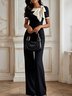 Black Boat Neck Bow Regular Fit Urban Jumpsuit 
