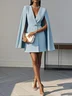 White Blazer V Neck Long Sleeve A-Line Mini Dress