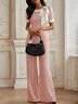 Black Boat Neck Bow Regular Fit Urban Jumpsuit 