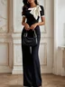 Black Boat Neck Bow Regular Fit Urban Jumpsuit 