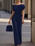 Pink Urban Off The Shoulder 3D Floral Jumpsuit