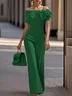Pink Urban Off The Shoulder 3D Floral Jumpsuit