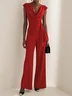 Green Regular Fit Ruched Urban Jumpsuit