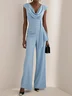Green Regular Fit Ruched Urban Jumpsuit