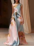 Light Green Classic Boat Neck Sleeveless A-Line Maxi Dress