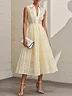 White Shirt Dress Shirt Collar Sleeveless A-Line Midi Dress