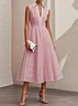 White Shirt Dress Shirt Collar Sleeveless A-Line Midi Dress