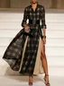 Black Shirt Dress V Neck Sleeveless A-Line Maxi Dress