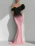 Pink 3D Floral Tulle Asymmetrical Sleeveless Mermaid Gown Dress