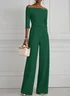 Women White Off The Shoulder Half Sleeve Dressy Jumpsuit With Pockets