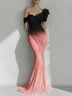 Pink 3D Floral Tulle Ruched Asymmetrical Sleeveless Mermaid Gown Dress